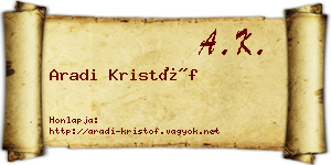 Aradi Kristóf névjegykártya