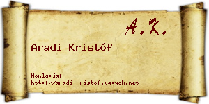 Aradi Kristóf névjegykártya