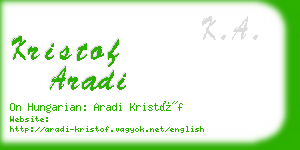 kristof aradi business card